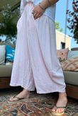 Sandbar Linen Blend Barrel Culotte Pant Rosewater